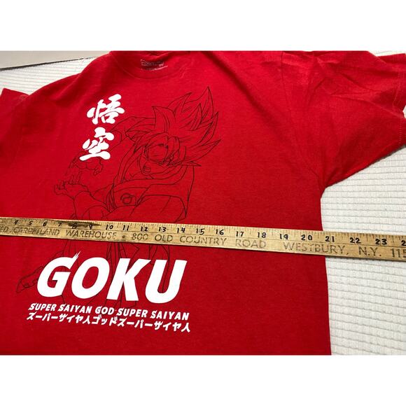 Dragon Ball Super Men Shirt Large Red Goku Super Saiyan God Graphic Anime Tee - Picture 5 of 9